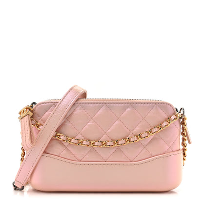 Chanel Iridescent Lambskin Calfskin Quilted Small Gabrielle Clutch With Chain Light Pink 1 of 13