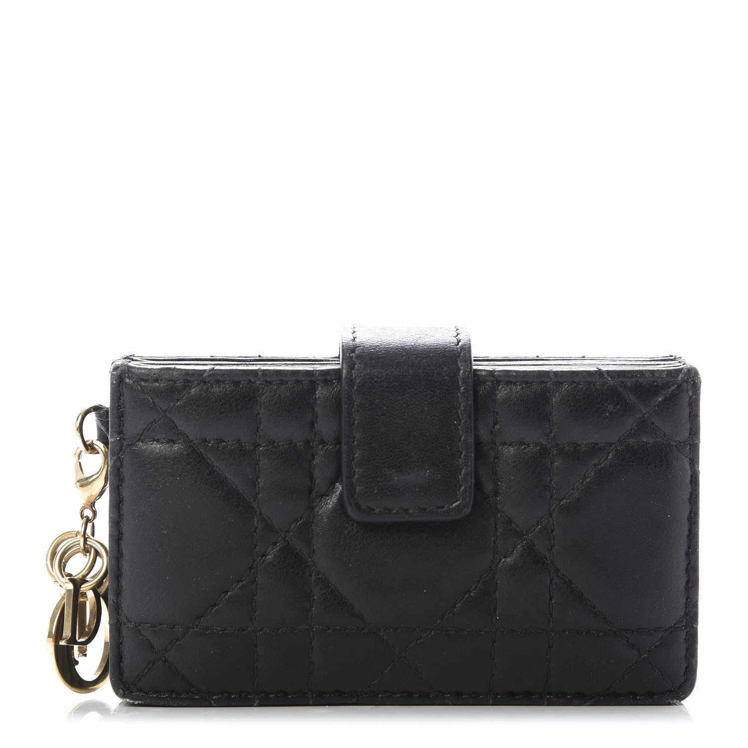 Christian Dior Lambskin Cannage Lady Dior 5-Gusset Card Holder Black 1 of 7