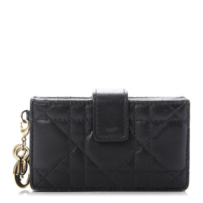 Christian Dior Lambskin Cannage Lady Dior 5-Gusset Card Holder Black 1 of 7