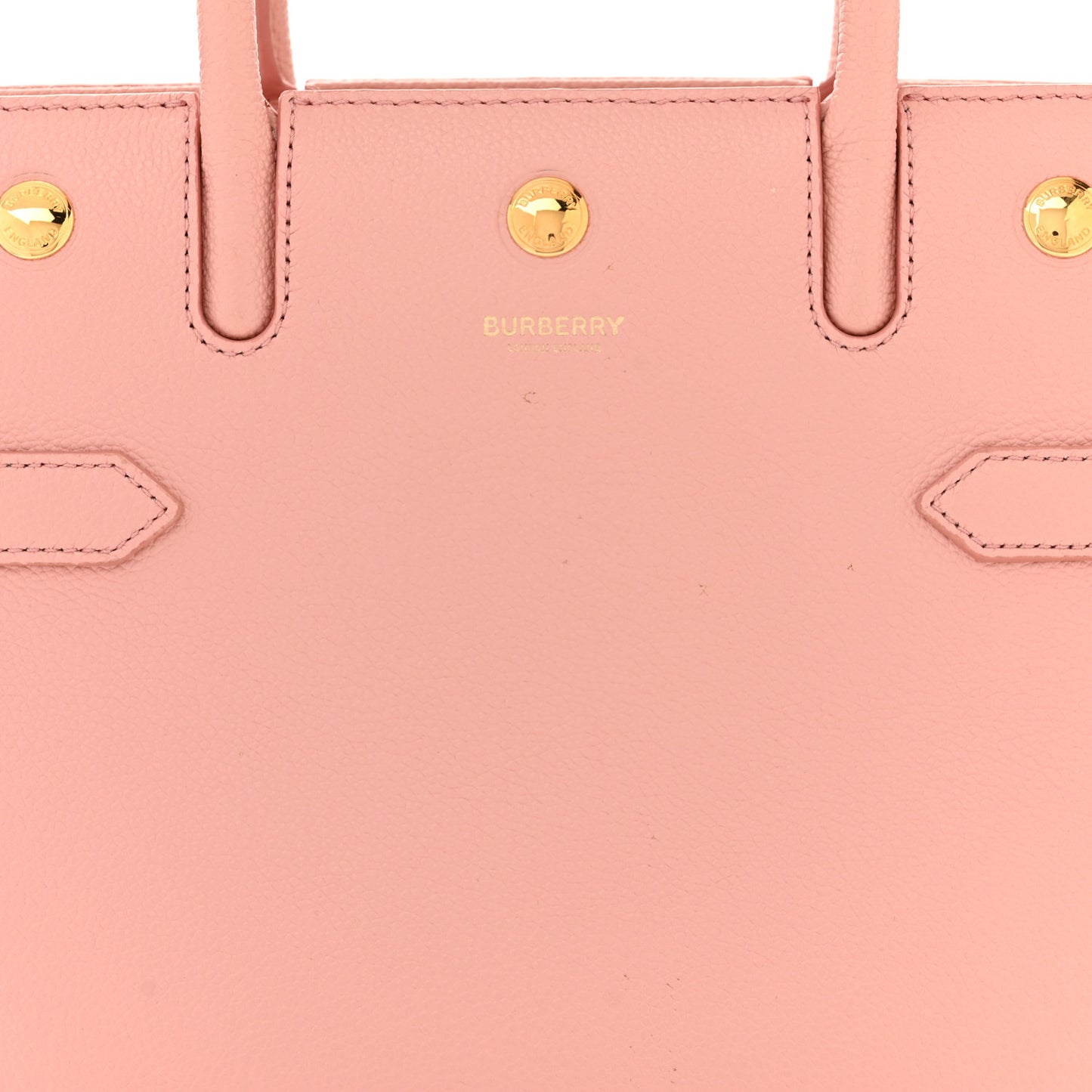 Grainy Calfskin Mini Two Handle Title Bag Blush Pink