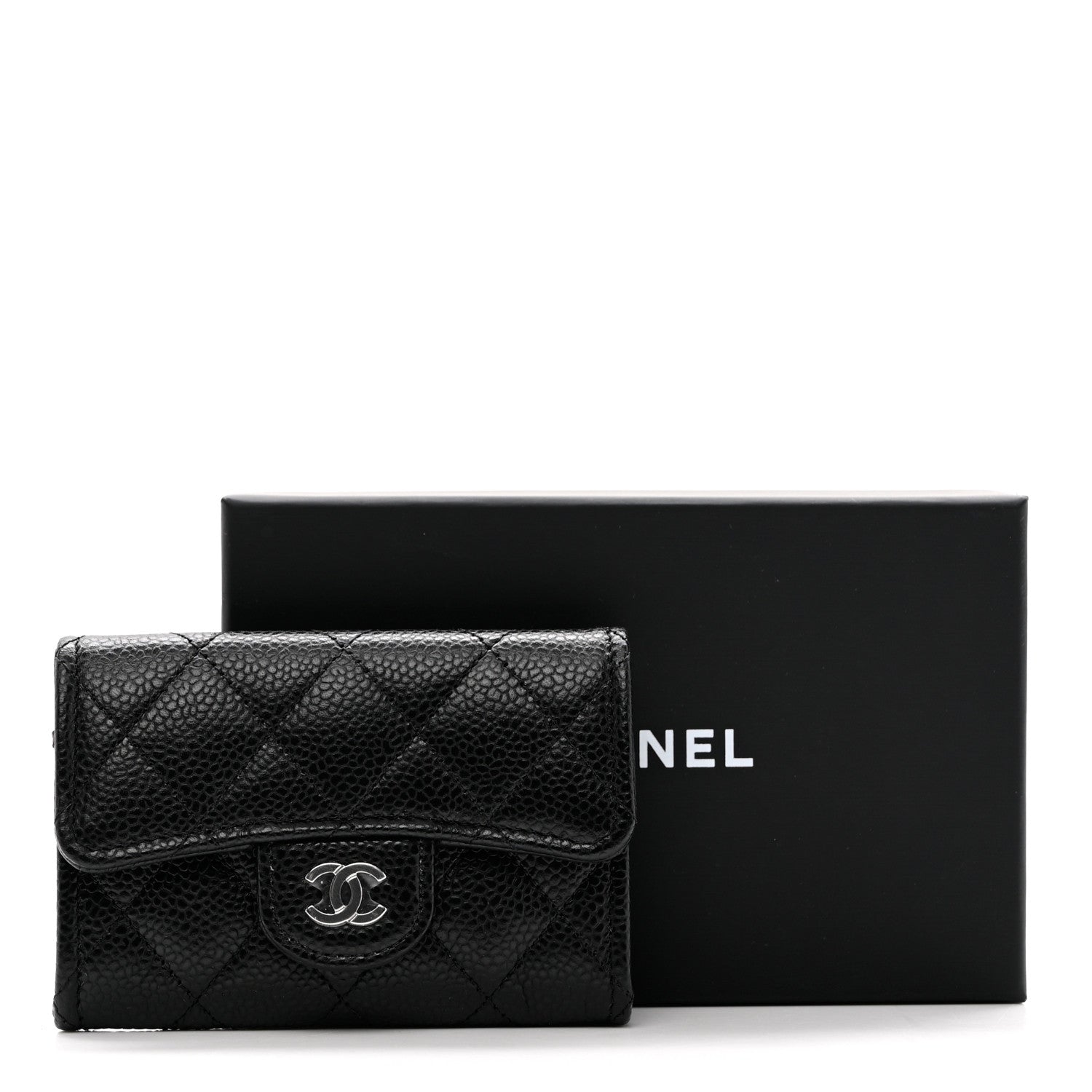 Chanel Caviar Quilted Flap Card Holder Wallet Black 8 of 8