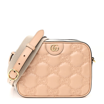 Gucci Calfskin GG Matelasse Small Shoulder Bag Pink Sand Natural 1 of 10
