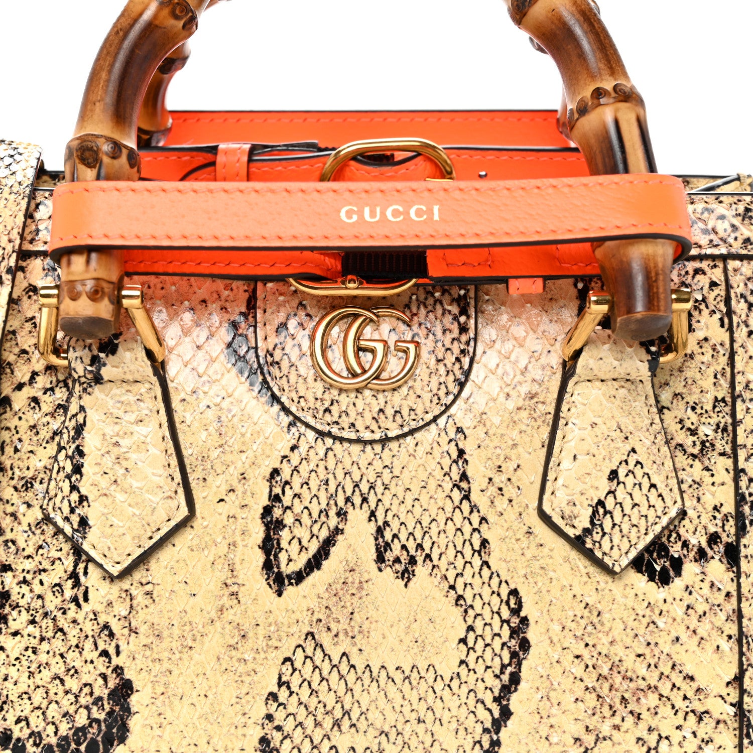 Gucci Snakeskin Mini Diana Tote Bag Beige 8 of 11