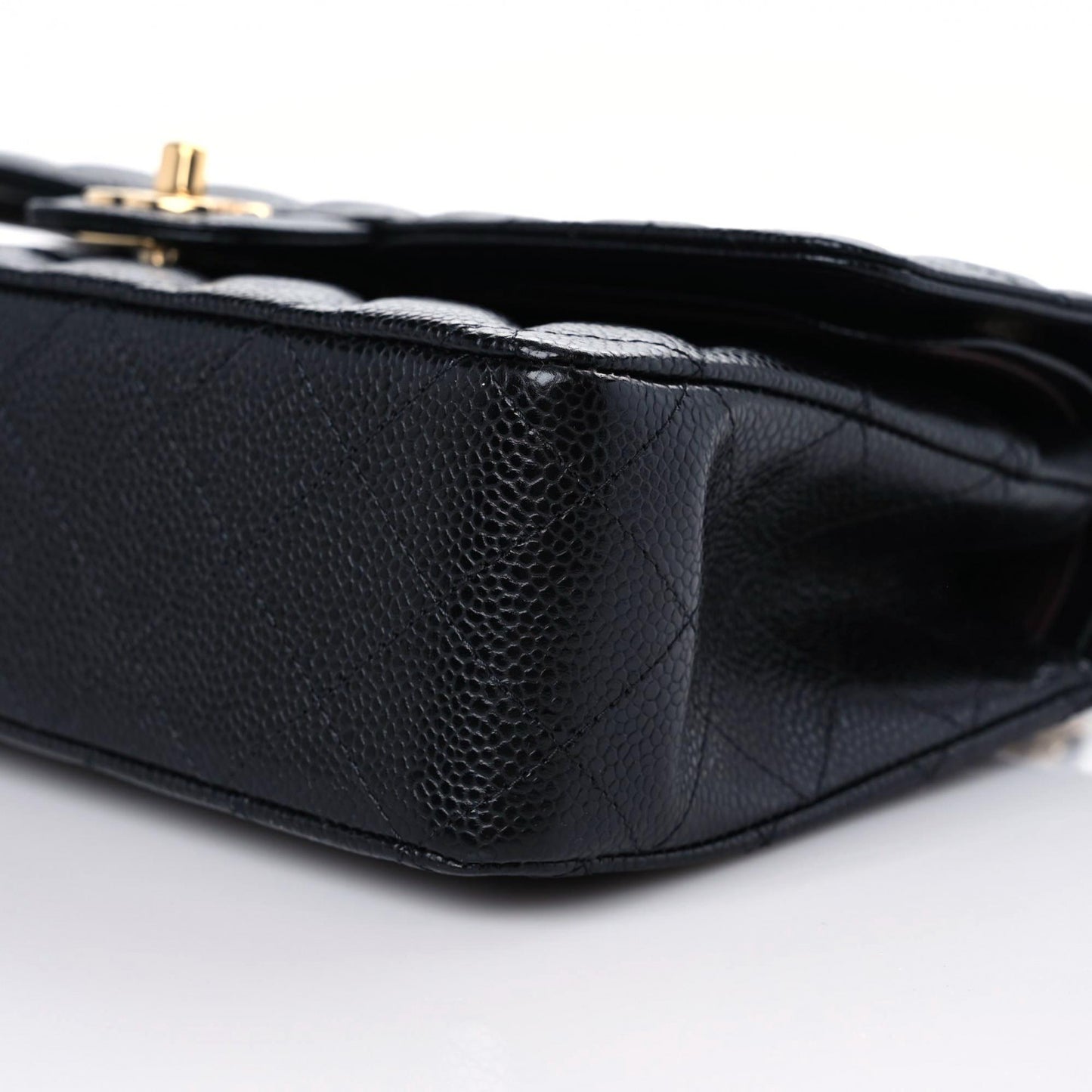 Caviar Quilted Medium Double Flap Black