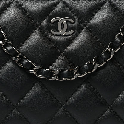 Chanel Lambskin Quilted Small Clutch With Chain Black 9 of 11