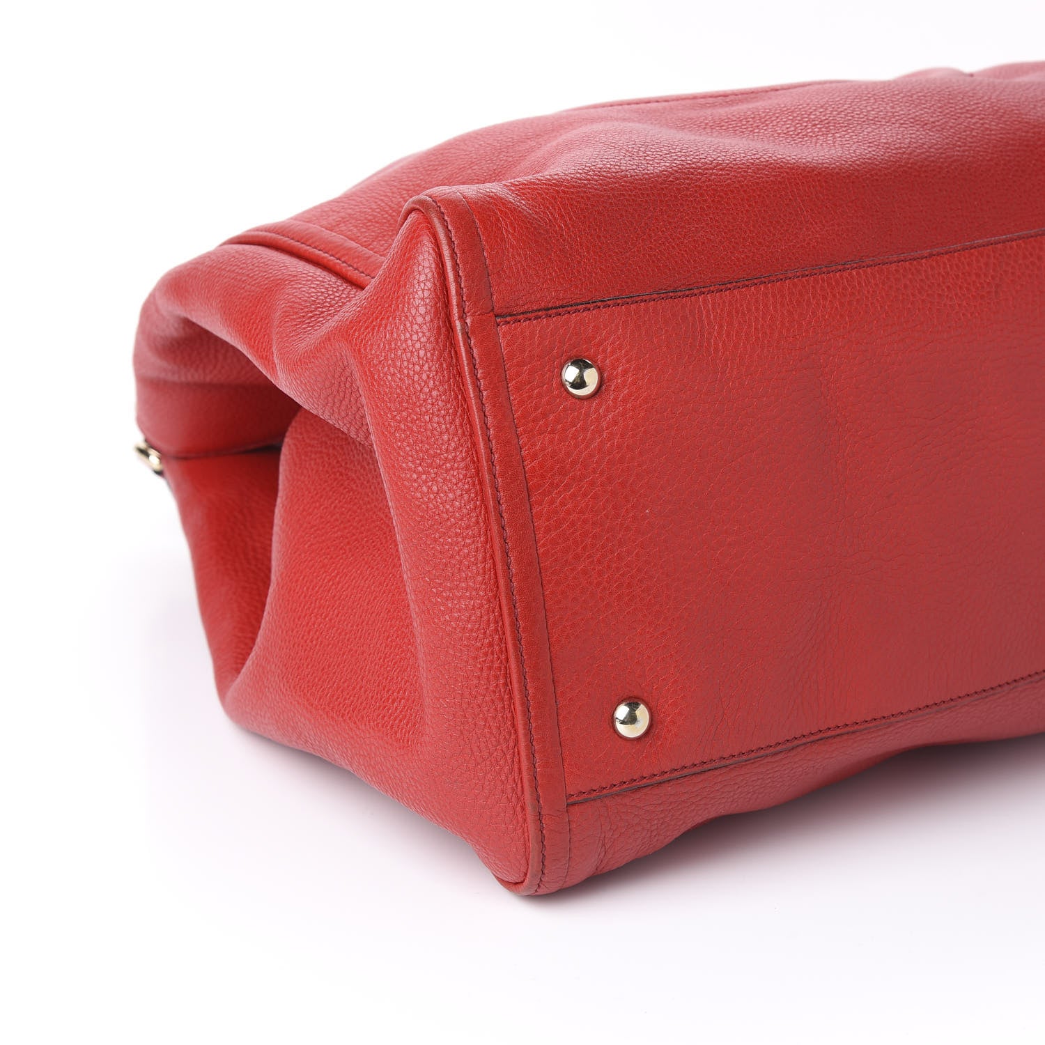 Gucci Pebbled Calfskin Large Soho Shoulder Bag Red 5 of 12