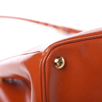 Prada Saffiano Vernice Medium Galleria Double Zip Tote Papaya 17 of 19