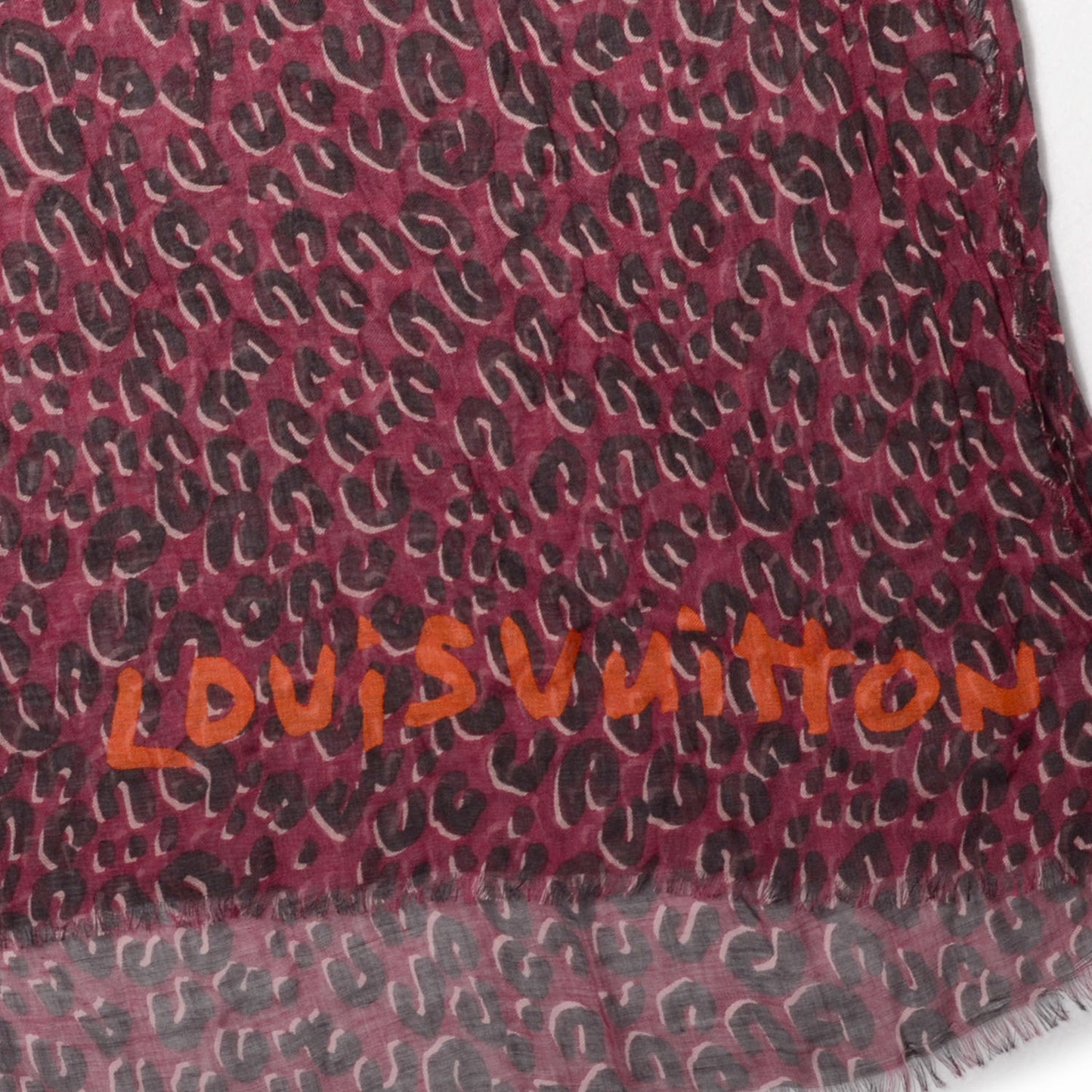 Cashmere Silk Leopard Stole Prune