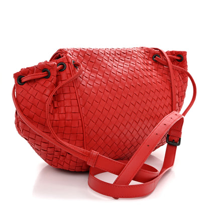 Bottega Veneta Nappa Intrecciato Messenger Bag Red 3 of 13
