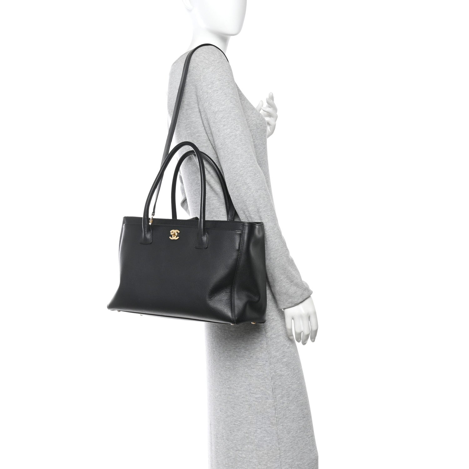 Chanel Calfskin Cerf Executive Shopper Tote Black 2 of 10