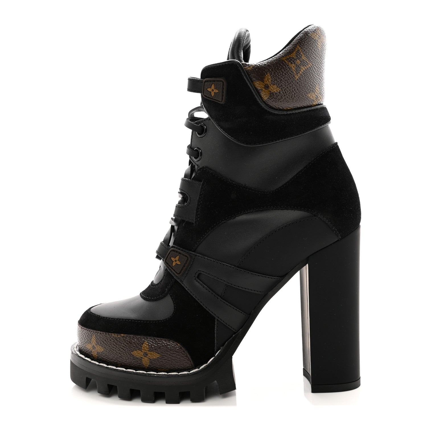 Louis Vuitton Suede Calfskin Monogram Star Trail Ankle Boots 37 Black 1 of 9