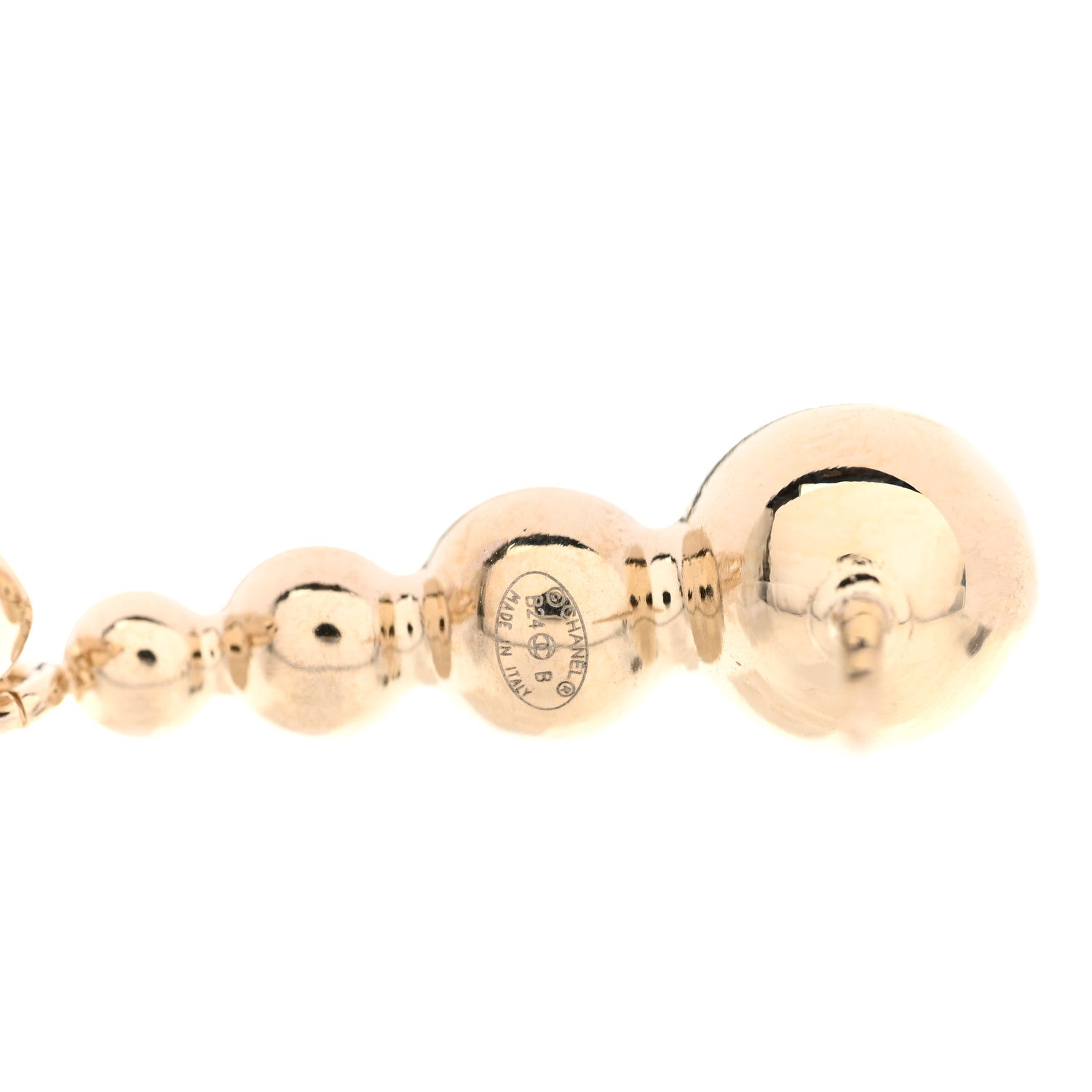 Chanel Crystal CC Drop Earrings Gold 4 of 5