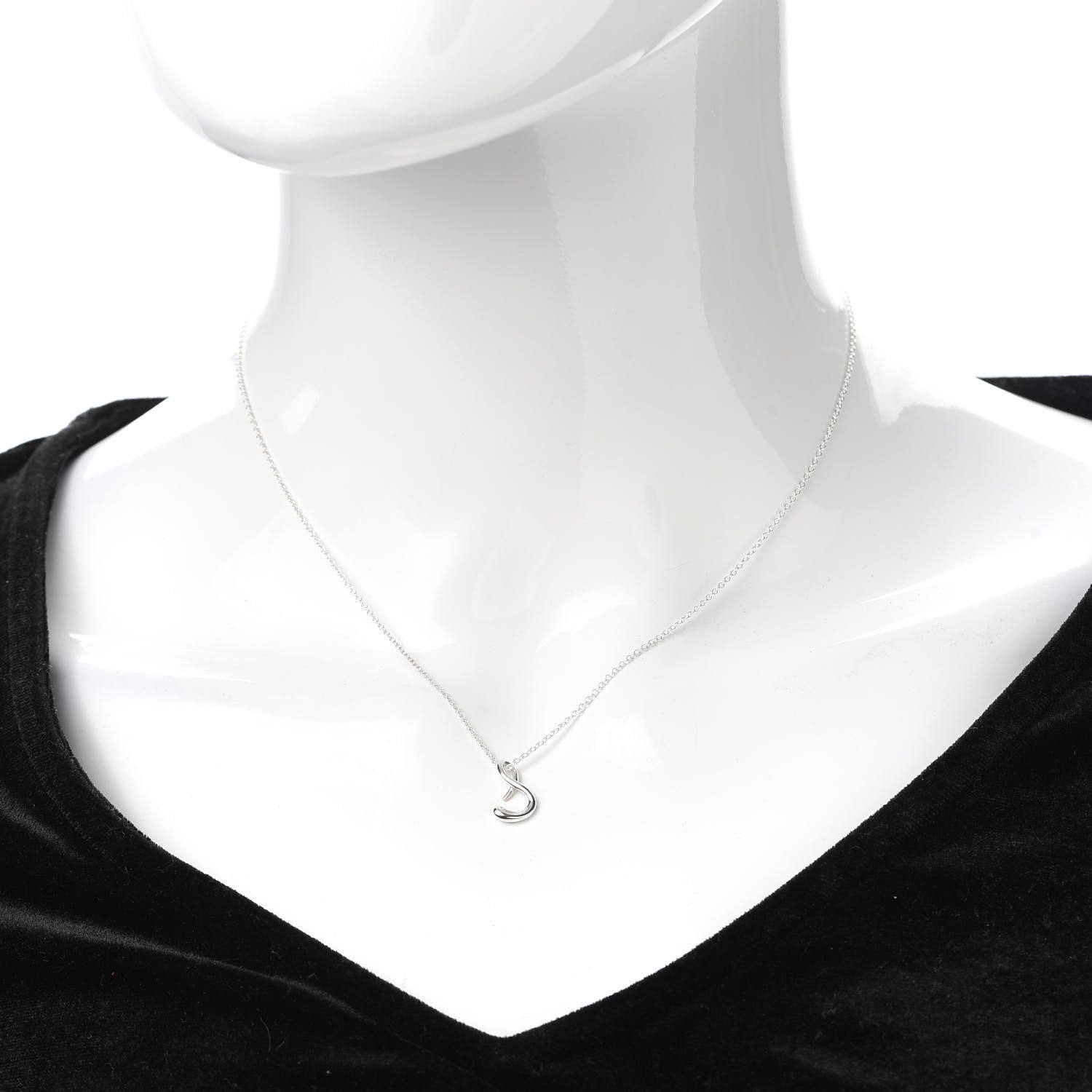 Tiffany Sterling Silver Elsa Peretti Letter S Pendant Necklace 2 of 5