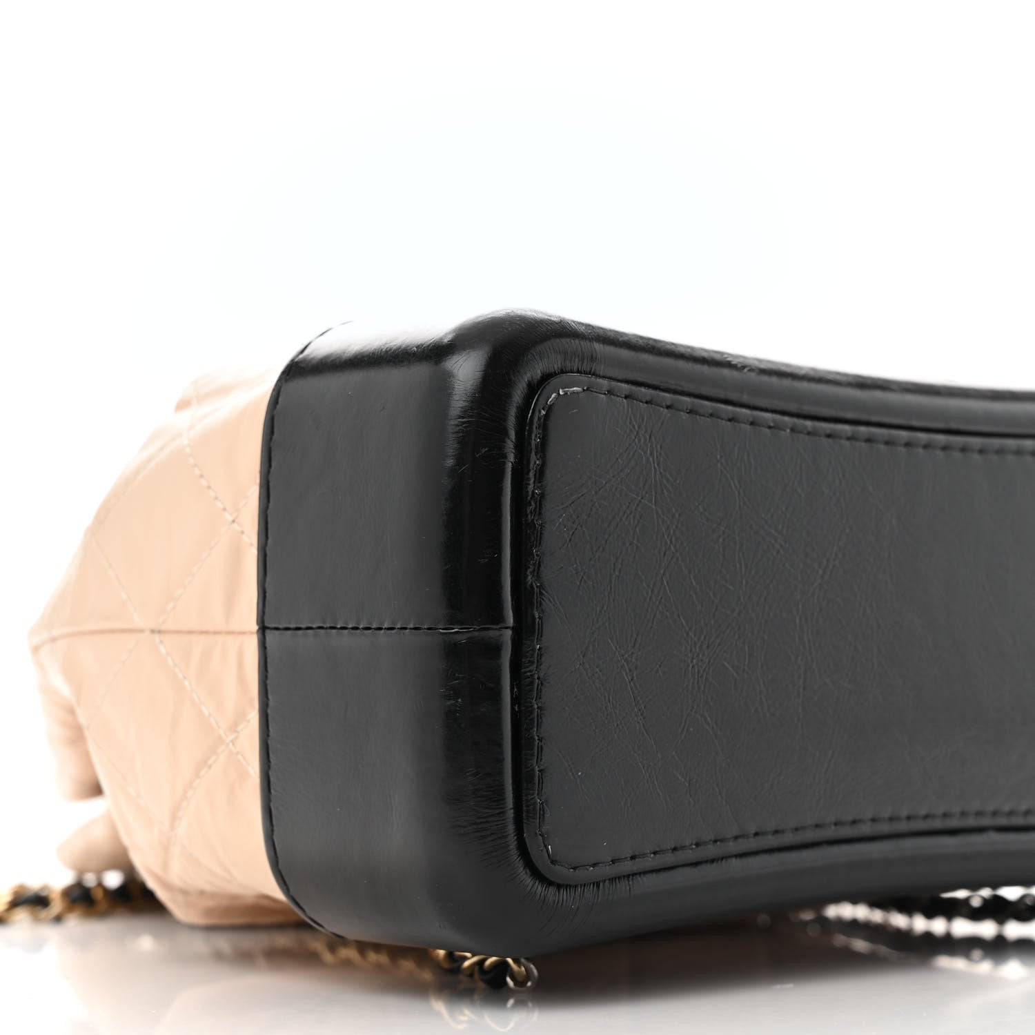 Chanel Aged Calfskin Quilted Small Gabrielle Backpack Beige Black 9 of 14
