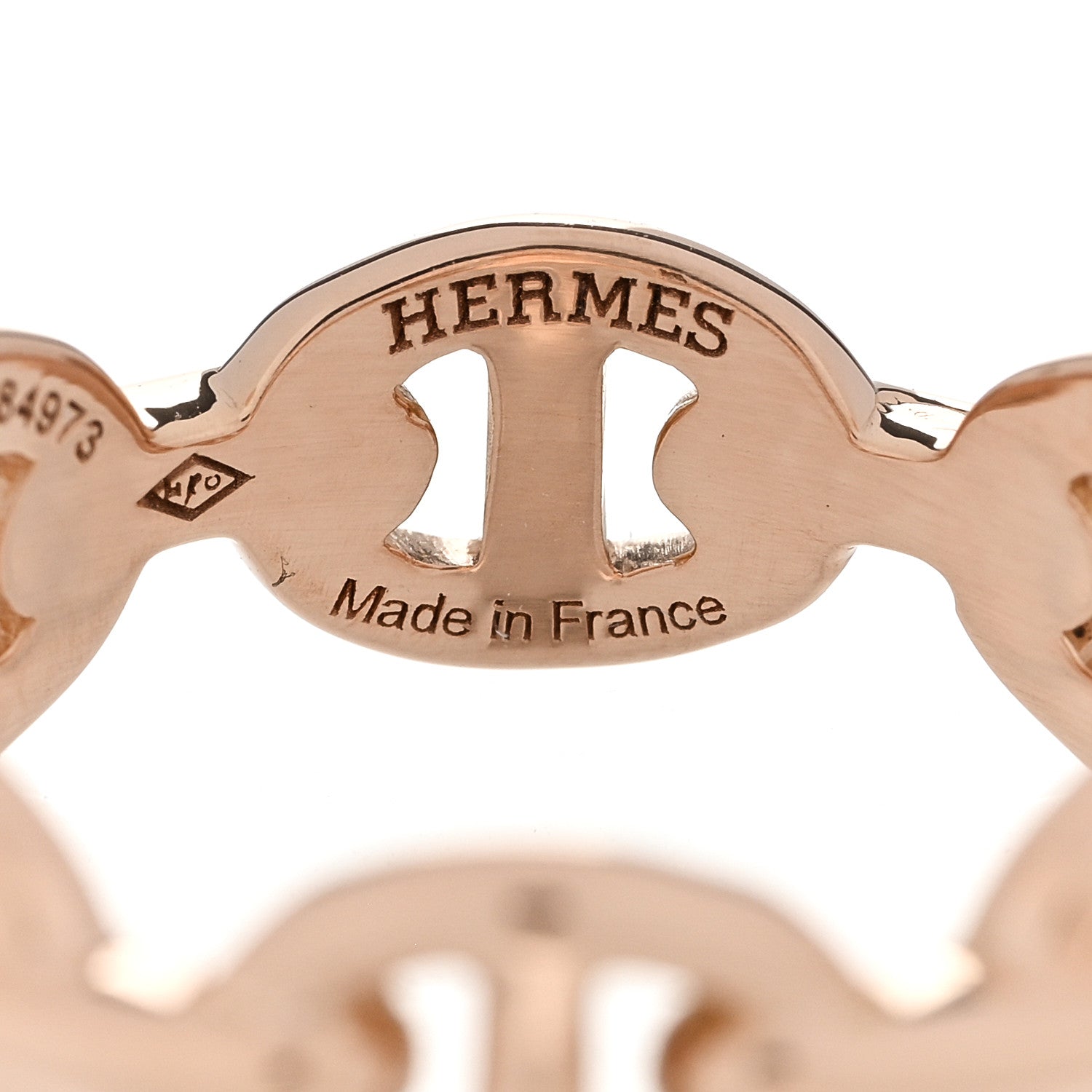 Hermes 18K Rose Gold PM Chaine d'Ancre Enchainee Ring 49 4.75 4 of 6