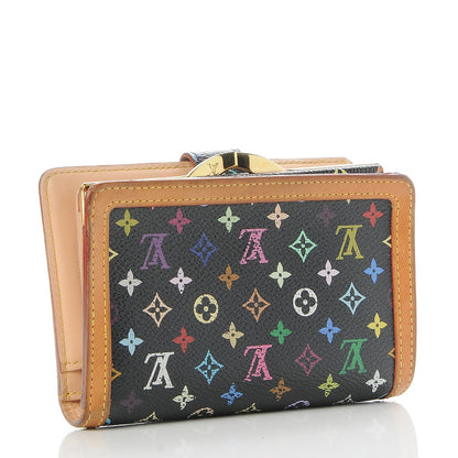 Louis Vuitton Monogram Multicolor French Purse Wallet Black 3 of 8