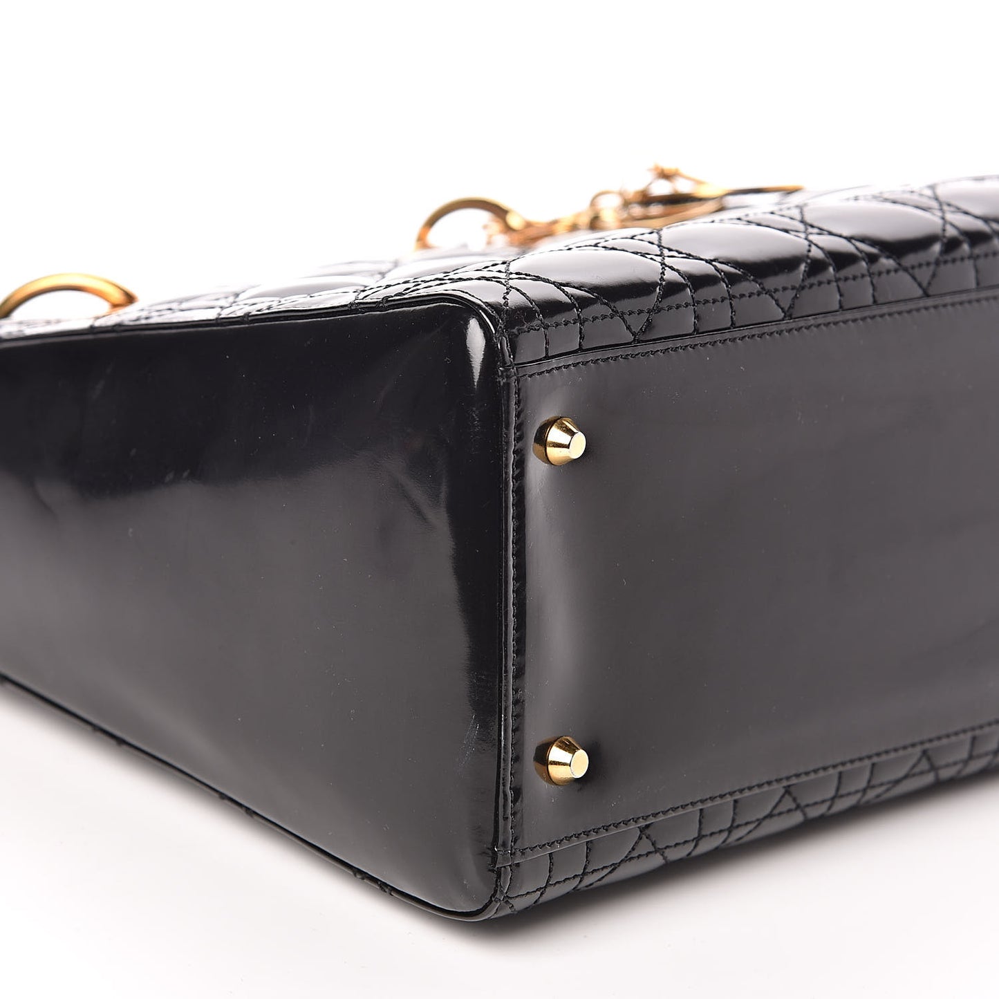 Patent Cannage Medium Lady Dior Black