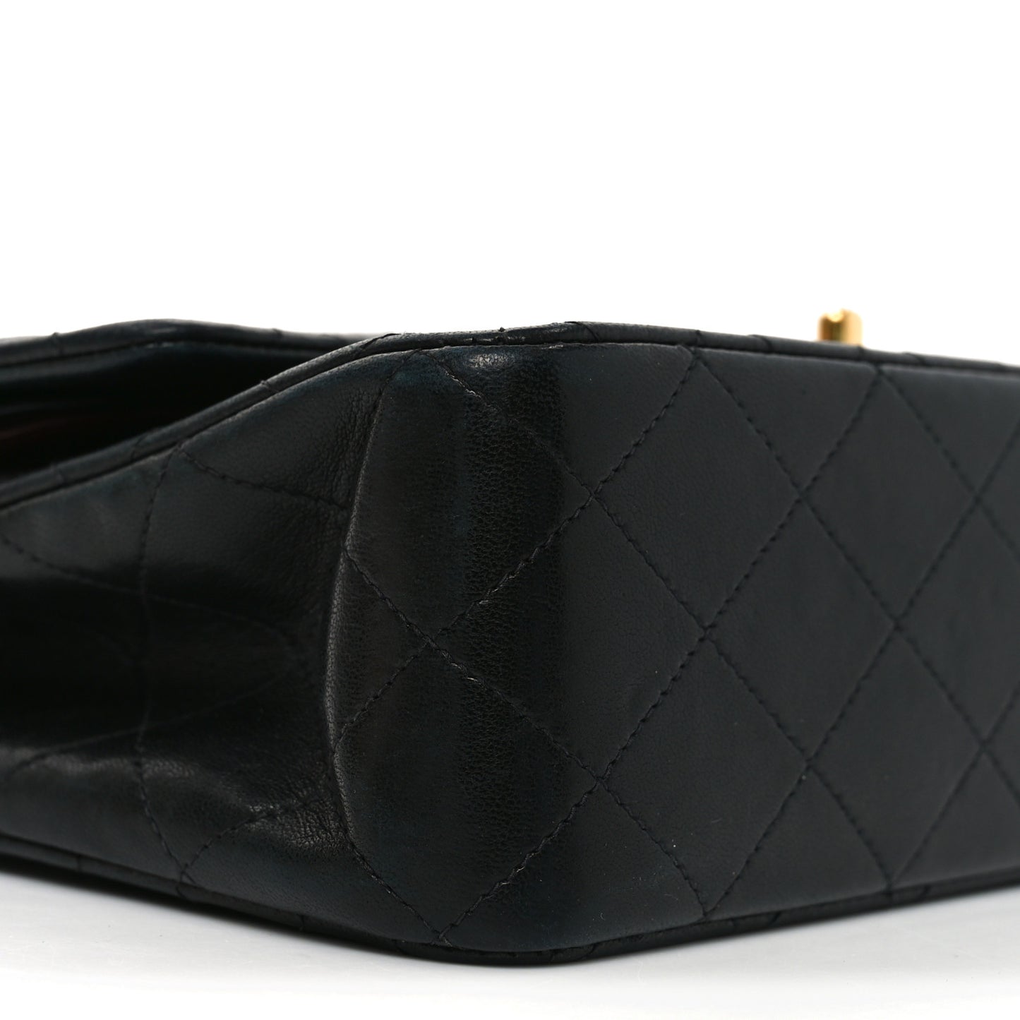 Lambskin Quilted Medium Double Flap Black