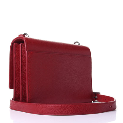 Saint Laurent Grained Calfskin Medium Monogram Sunset Satchel Red 2 of 4