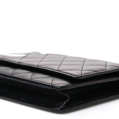 Chanel Calfskin Quilted Cambon Wallet on Chain WOC Black Silver 11 of 11