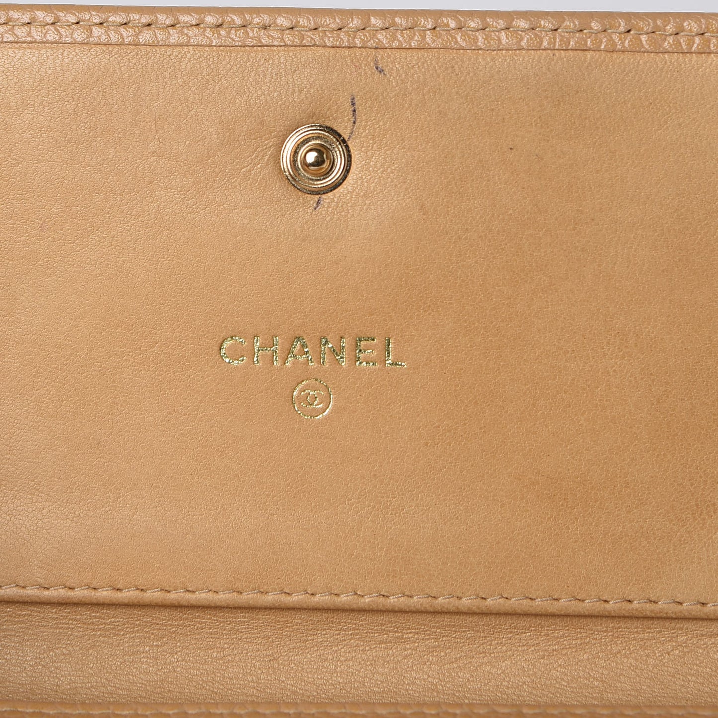 Caviar CC Timeless Flap Wallet Beige