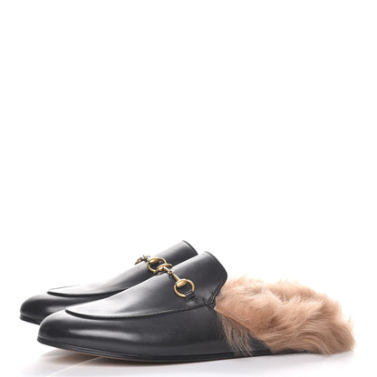 Gucci Calfskin Fur Princetown Slippers 41 Black 3 of 8
