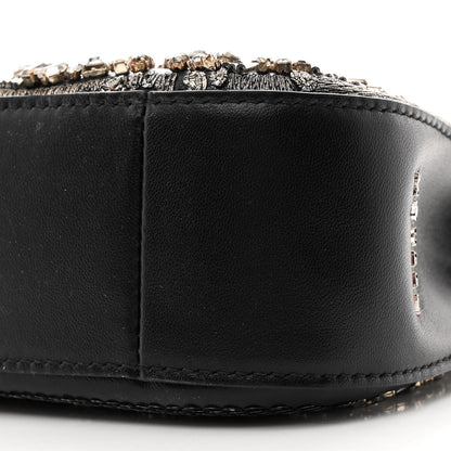 Alexander McQueen Lambskin Embellished Crystal Mini T-Bar Bag Black 9 of 10