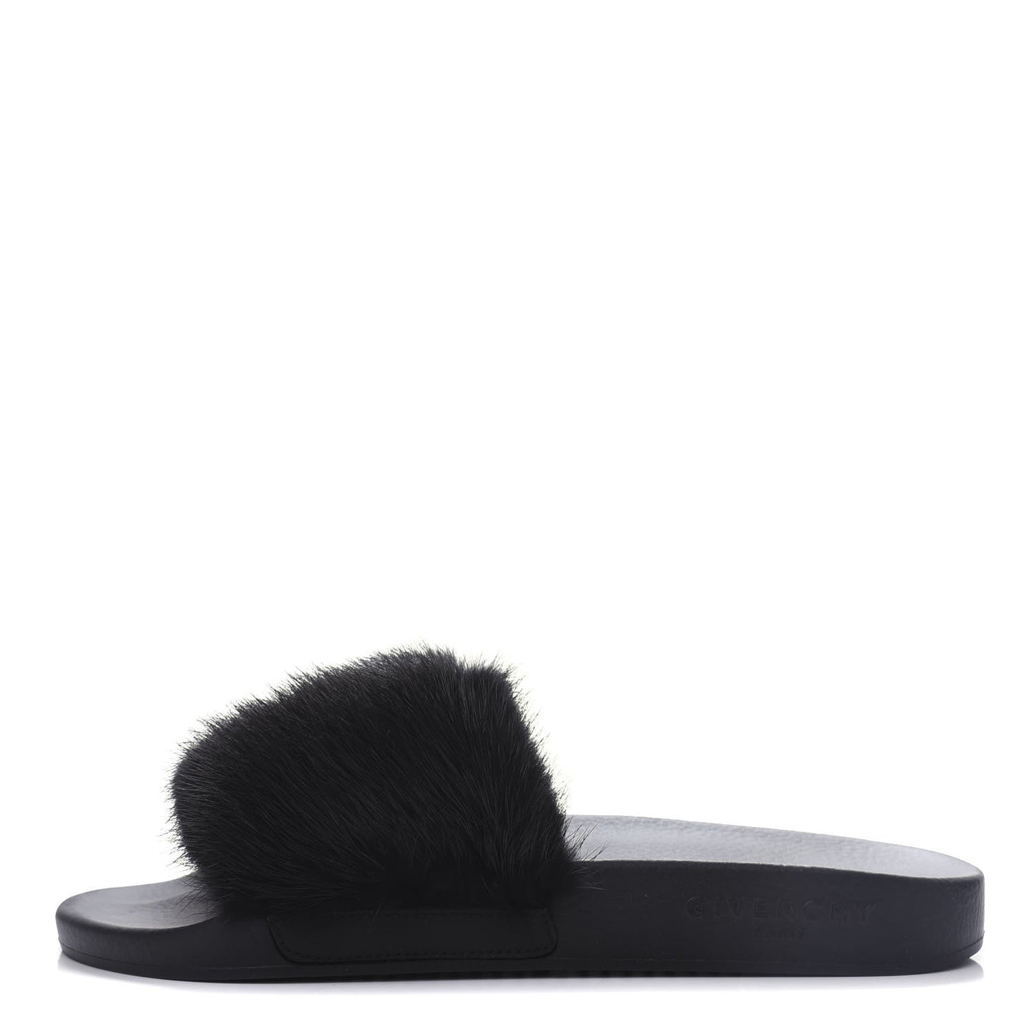 Mink Rubber Slide Sandals 38 Black