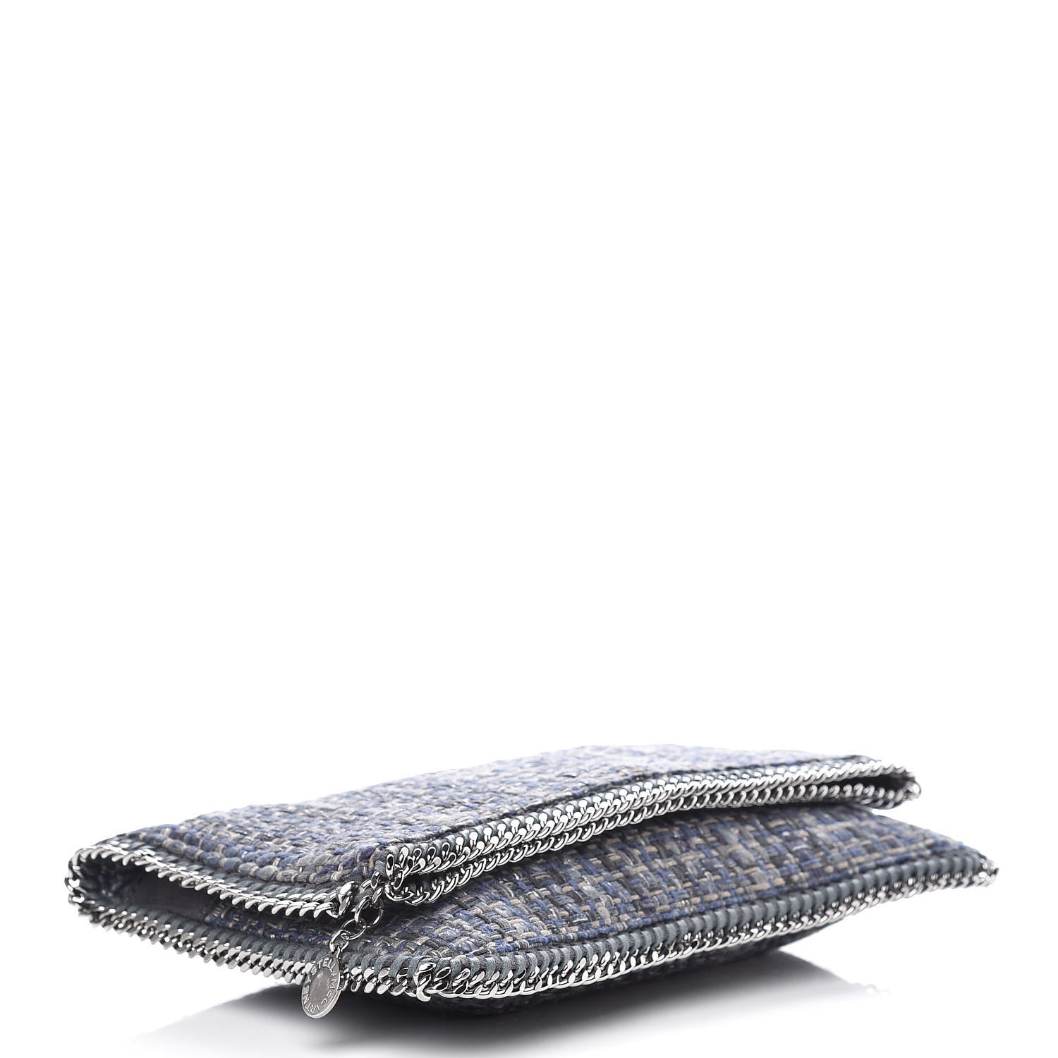Stella McCartney Woven Boucle Fold Over Falabella Clutch Blue 4 of 11