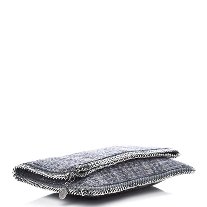 Stella McCartney Woven Boucle Fold Over Falabella Clutch Blue 4 of 11