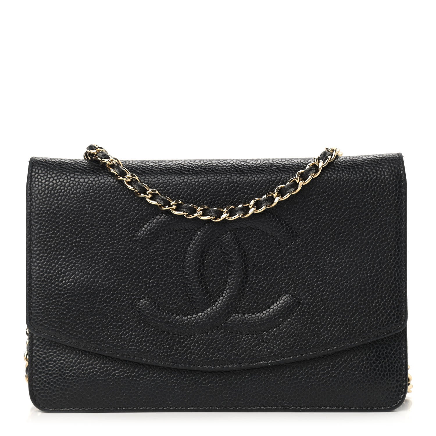 Chanel Caviar Timeless CC Wallet On Chain WOC Black 1 of 14
