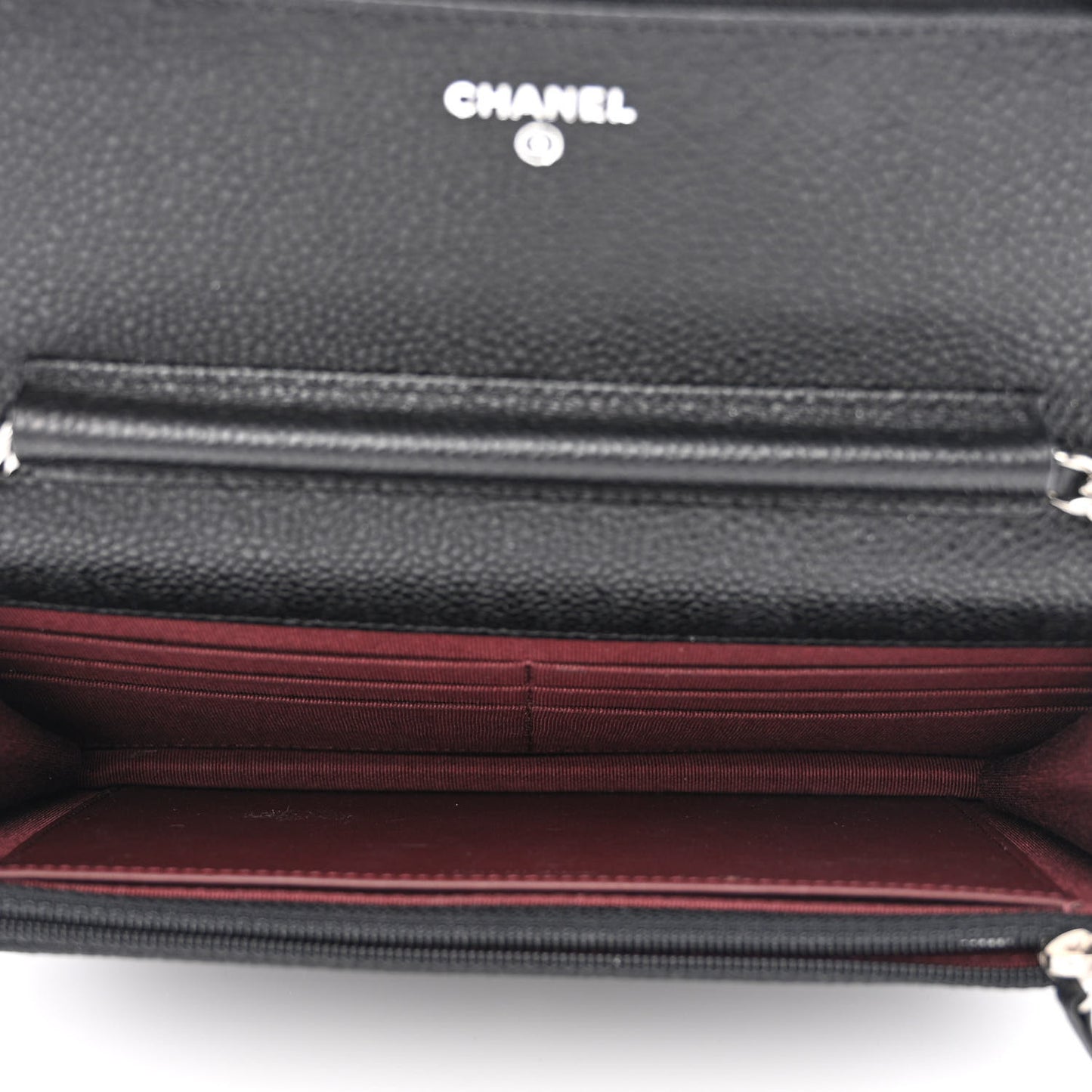 Caviar Quilted Wallet on Chain WOC Black