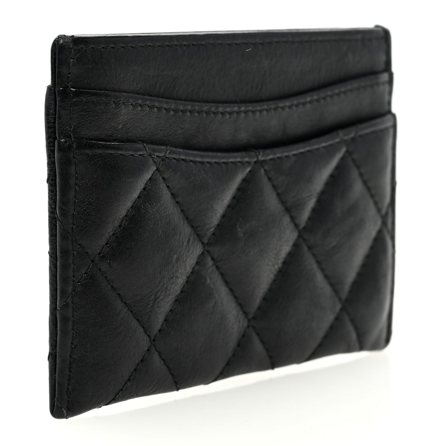 Calfskin Quilted Card Holder So Black