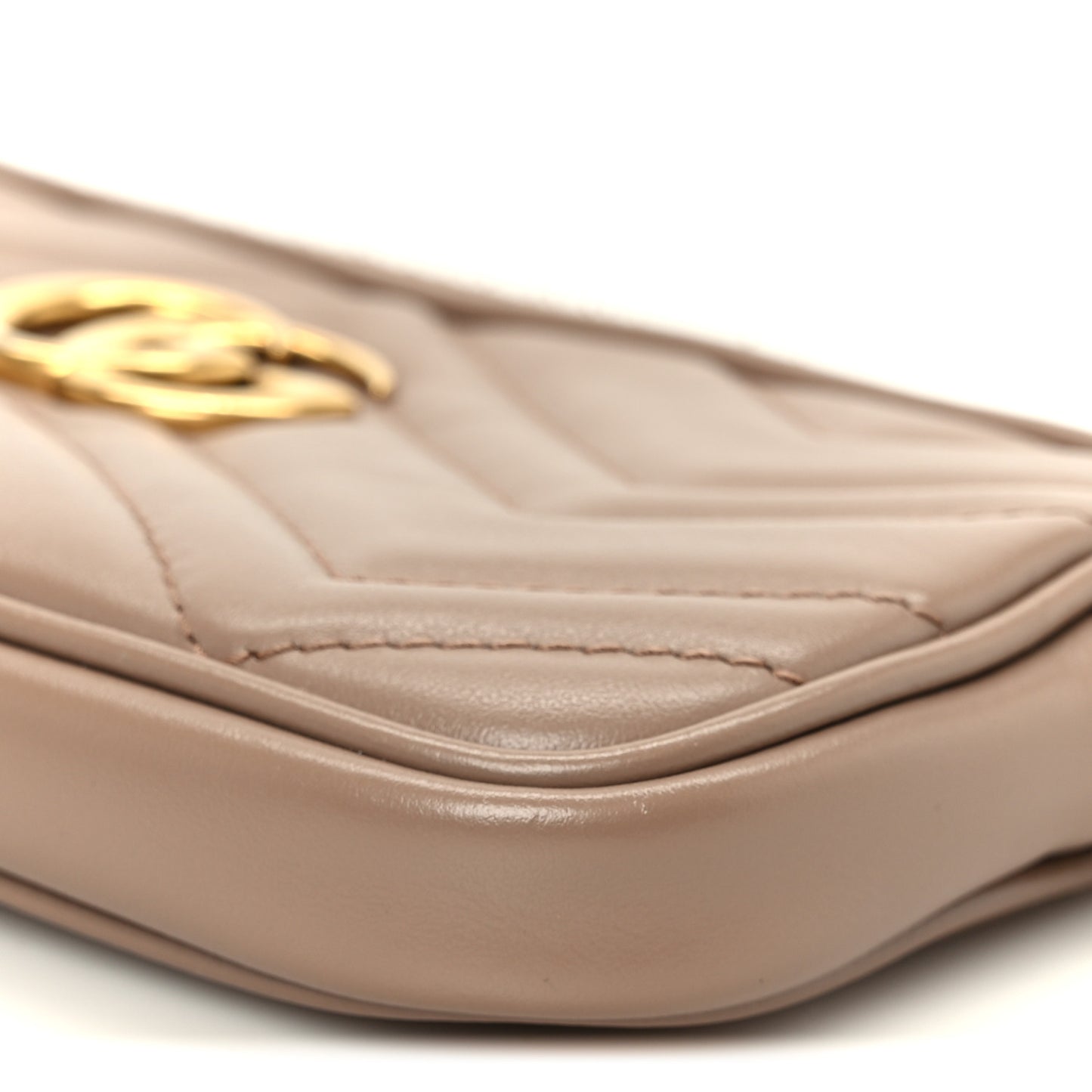 Calfskin Matelasse Mini GG Marmont Chain Crossbody Bag Porcelain Rose