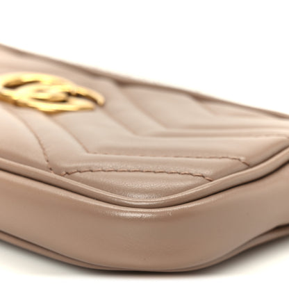 Gucci Calfskin Matelasse Mini GG Marmont Chain Crossbody Bag Porcelain Rose 10 of 11
