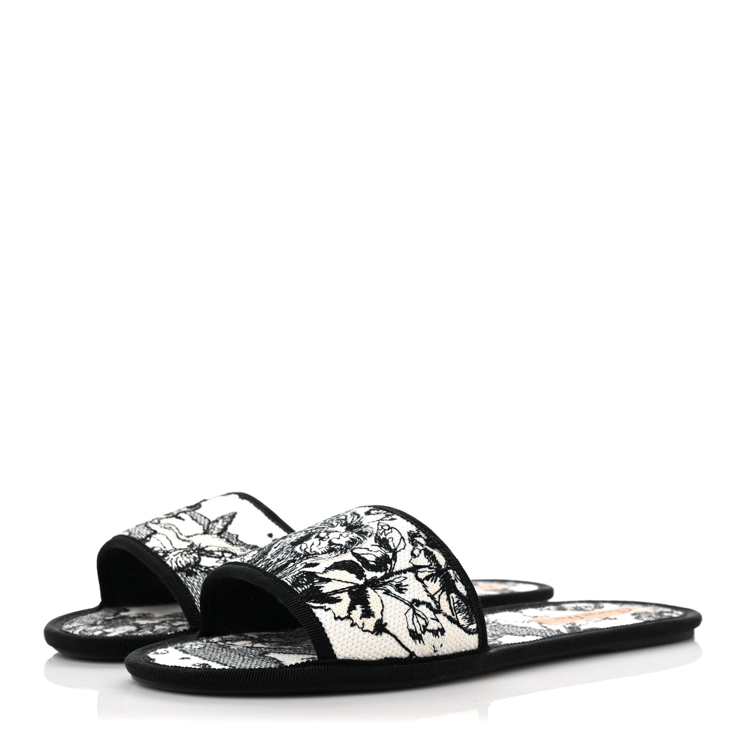 Christian Dior Canvas Embroidered Toile De Jouy Chez Moi Sandal 40 Black 3 of 8