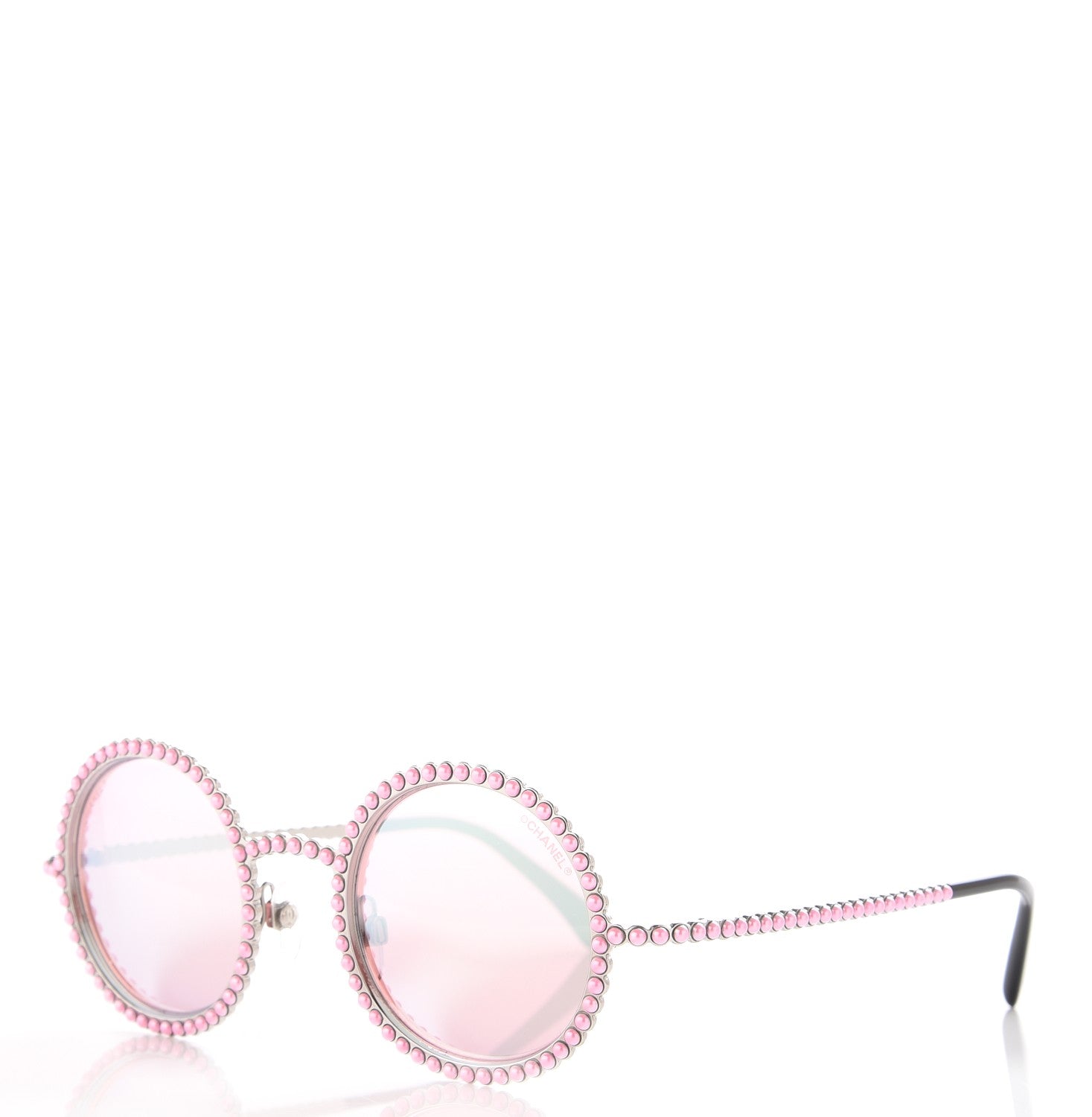 Chanel Metallic Pearl Round Sunglasses 71138 Pink 1 of 9