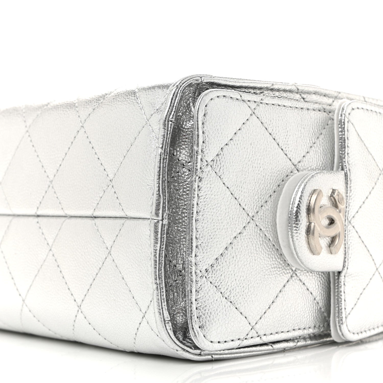 Chanel Metallic Caviar Quilted Mini Chanel 25 Handbag Silver 10 of 10