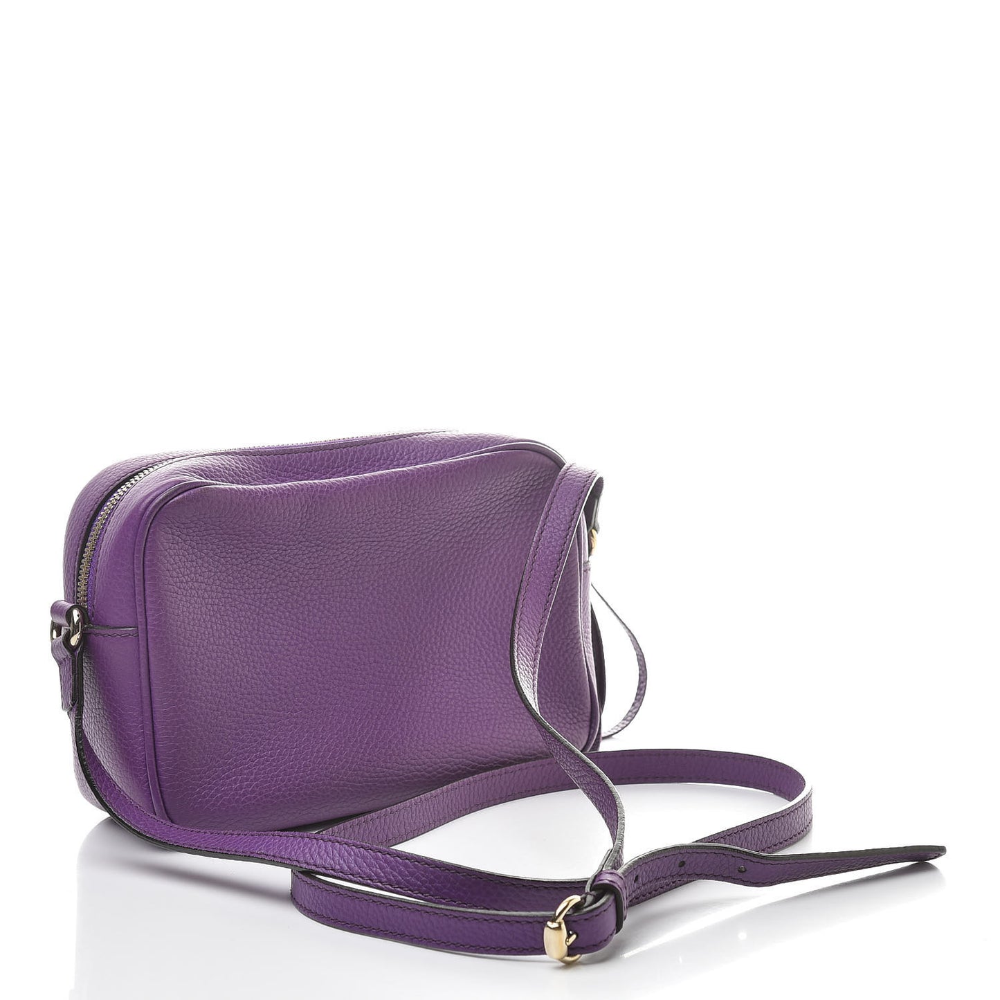 Pebbled Calfskin Small Soho Disco Bag Shine Purple