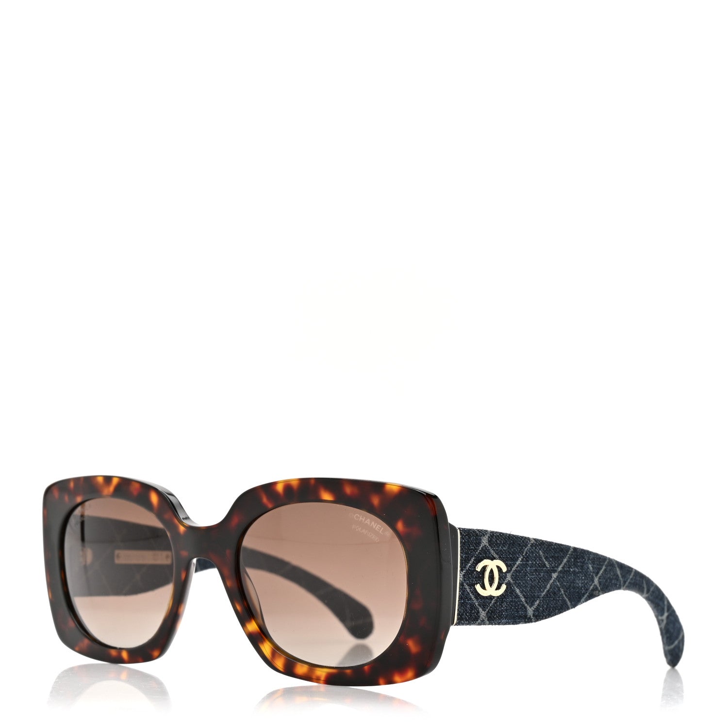 Chanel Denim Rectangle Sunglasses 5406 Tortoise 1 of 8