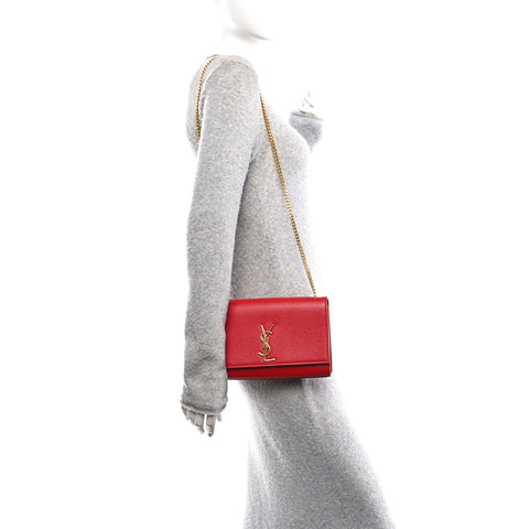 Grain De Poudre Medium Monogram Kate Satchel Red