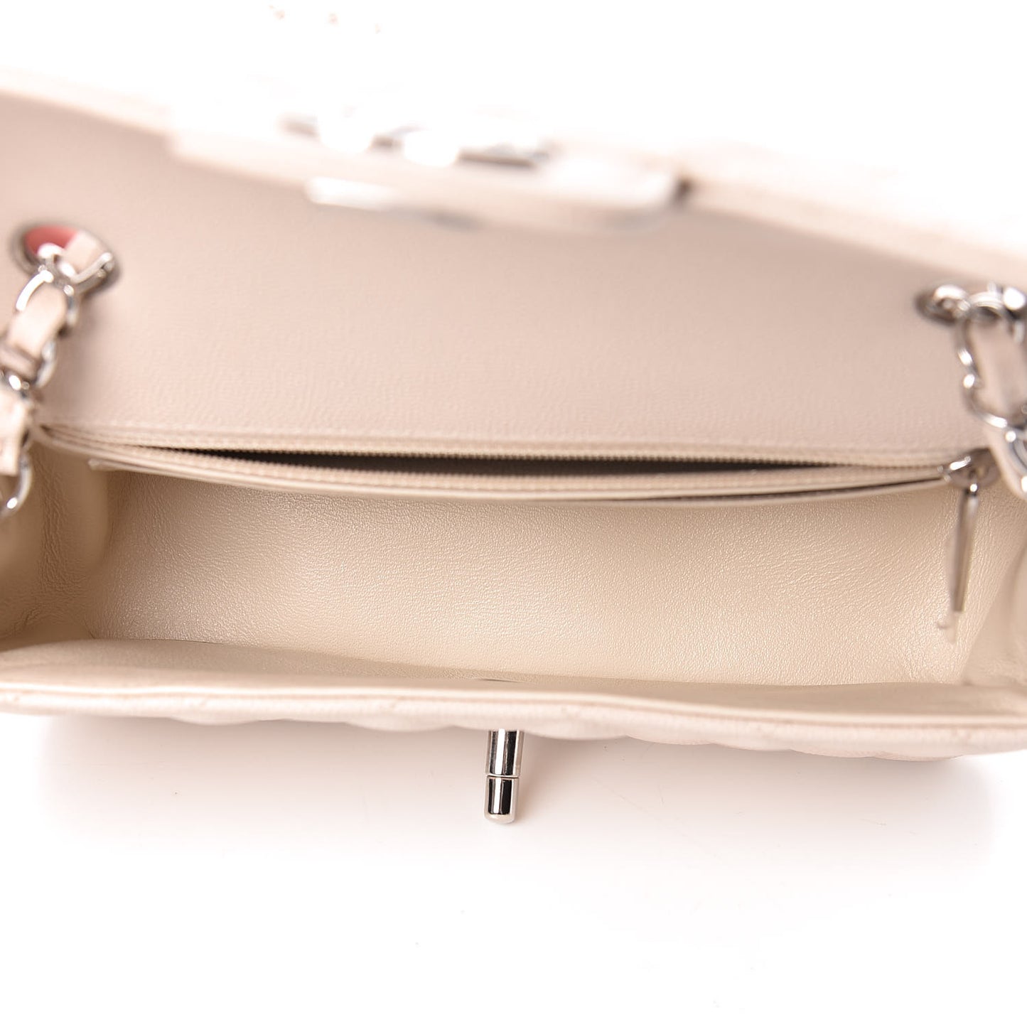 Caviar Quilted Mini Rectangular Flap Light Beige