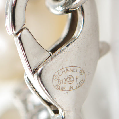 Chanel Baguette Crystal Pearl CC Bracelet Silver 4 of 6