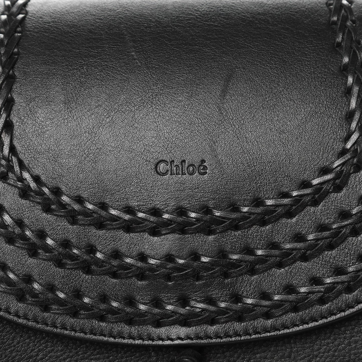Calfskin Braided Medium Hudson Shoulder Bag Black
