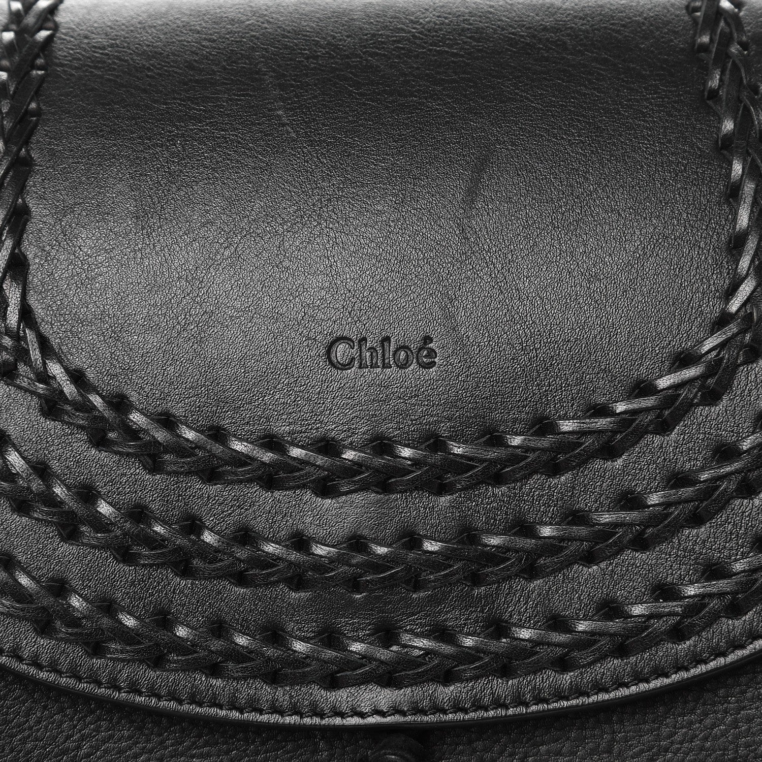 Chloe Calfskin Braided Medium Hudson Shoulder Bag Black 6 of 8