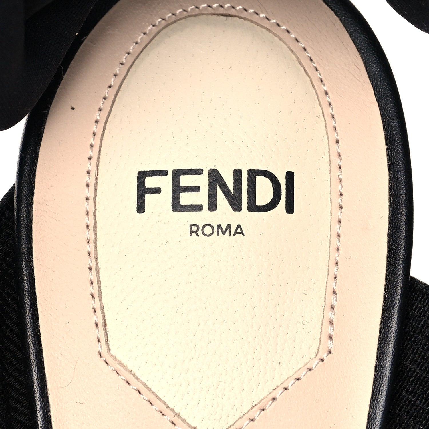 Fendi Technical Mesh Vitello Metal Stitches Colibri 85mm Slingback Pumps 37.5 Black Canna di Fucile 7 of 8