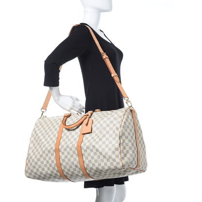 Louis Vuitton Damier Azur Keepall Bandouliere 55 2 of 16