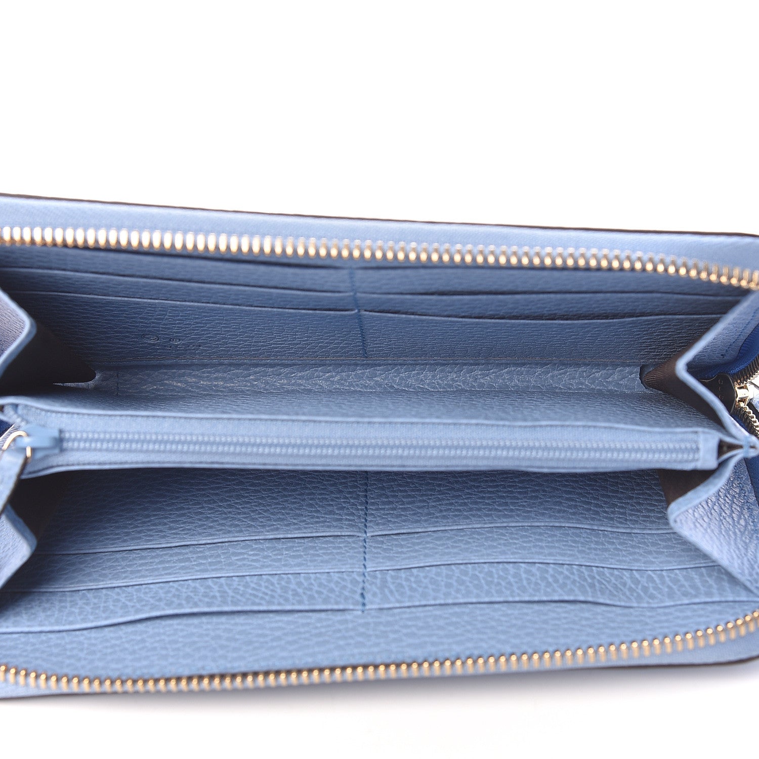 Gucci Dollar Calfskin GG Zip Around Wallet Mineral Blue 5 of 9
