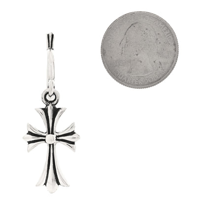 Chrome Hearts Sterling Silver Tiny CH Cross Hoop Drop Single Earring 2 of 5