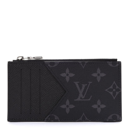 Louis Vuitton Monogram Eclipse Taiga Coin Card Holder 1 of 7